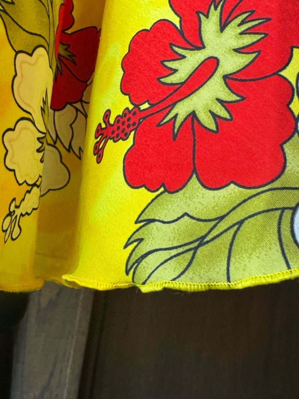 Rima beachwear Yellow Floral Slip Dress with Red & White Blooms Large - Picture 5 of 8